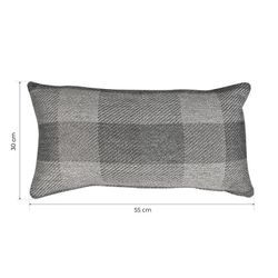 Copri-cuscino, 55 x 30 cm, con motivo a quadretti grigio | Collezione Vik