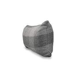 Copri-cuscino, 55 x 30 cm, con motivo a quadretti grigio | Collezione Vik