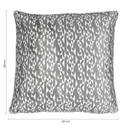 Funda de cojín, 60 x 60 cm, con estampado geométrico gris/crudo | Colección Breda