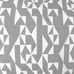 Funda de cojín, 60 x 60 cm, con estampado geométrico gris/crudo | Colección Breda