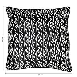 Funda de cojín, 60 x 60 cm, con estampado geométrico negro/blanco | Colección Breda