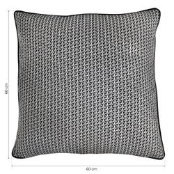 Funda de cojín, 60 x 60 cm, con estampado geométrico triangular crudo/negro | Colección Breda