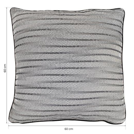 Funda de cojín, 60  x  60 cm, con estampado líneas zigzag negro/blanco  | Colección Breda