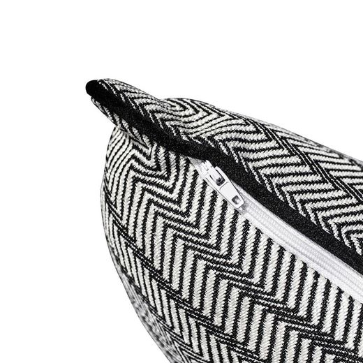 Funda de cojín, 60  x  60 cm, con estampado líneas zigzag negro/blanco  | Colección Breda
