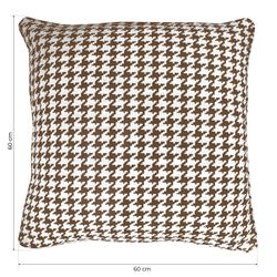 Copri-cuscino, 60 x 60 cm, con motivo a pata di gallo marrone e bianco, | Collezione Ribe