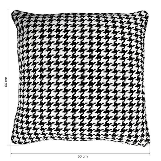 Copri-cuscino, 60 x 60 cm, con motivo a pata di gallo nero/bianco | Collezione Ribe