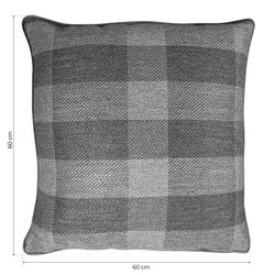 Funda de cojín, 60  x  60 cm, con formas cuadriculadas gris  | Colección Vik