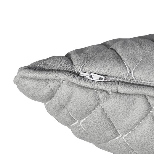 Funda de cojín, 60 x 60 cm, con tejido acolchado color gris claro | Colección Bonn