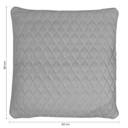 Funda de cojín, 60 x 60 cm, con tejido acolchado color gris claro | Colección Bonn