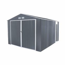 Metallgarage Gardiun Durham 15,36 m² Anthrazitgrau mit Doppeltür und Satteldach