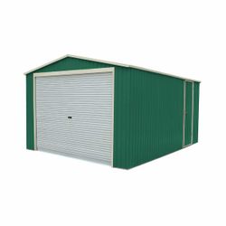 Garaje Metálico Essex 19,5 m² Verde - Estructura Rígida y Puerta Enrollable