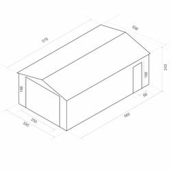 Garaje Metálico Essex 19,5 m² Verde - Estructura Rígida y Puerta Enrollable