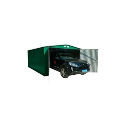Metallgarage Gardiun Oxford 20,5 m² Außen, Grün, mit Doppeltür und Satteldach