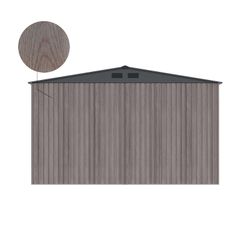 Garaje Metálico Gardiun Surrey 15,96 m² (380x420x232 cm) para 1 Coche | Doble Puerta Abatible, Puerta Lateral y Respiraderos | Diseño Efecto Madera