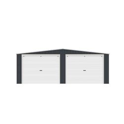 Metallgarage Warwick 32,68 m² für 2 Autos mit Rolltoren