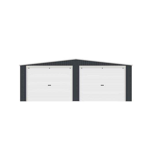 Metallgarage Warwick 32,68 m² für 2 Autos mit Rolltoren