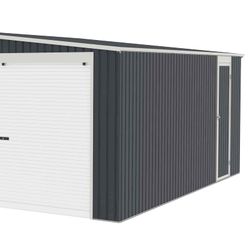 Metallgarage Warwick 32,68 m² für 2 Autos mit Rolltoren
