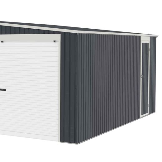 Metallgarage Warwick 32,68 m² für 2 Autos mit Rolltoren