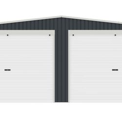 Metallgarage Warwick 32,68 m² für 2 Autos mit Rolltoren