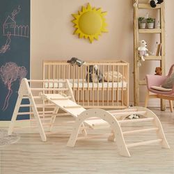 Gimnasio infantil Montessori, 66 x 84,5 x 73,2 cm, de madera en natural | Colección Climb
