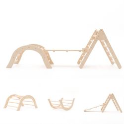 Gimnasio infantil Montessori, 66 x 84,5 x 73,2 cm, de madera en natural | Colección Climb