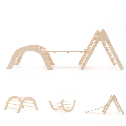 Gimnasio infantil Montessori, 66 x 84,5 x 73,2 cm, de madera en natural | Colección Climb