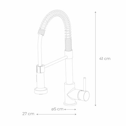 Grifo de Cocina K2O Dock, Caño Giratorio 360° y Extraíble, Monomando