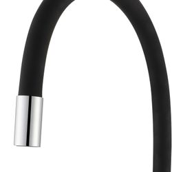 Grifo de Cocina K2O Flex, Monomando con Caño Giratorio y Aireador, Negro y Cromo