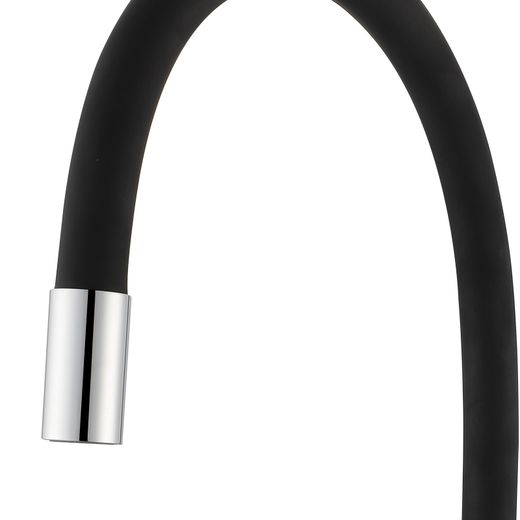 Grifo de Cocina K2O Flex, Monomando con Caño Giratorio y Aireador, Negro y Cromo