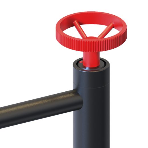 Grifo de lavabo K2O Chillout Delta Alto, negro rojo, monomando con aireador