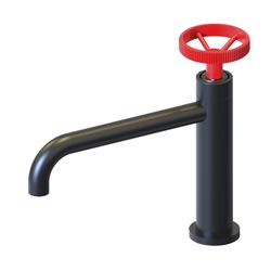 Grifo de lavabo K2O Chillout Delta Bajo, negro rojo, monomando con aireador