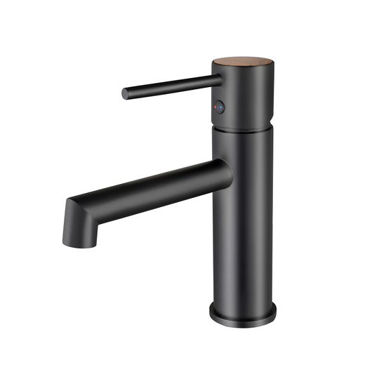 Grifo de lavabo Lusso Zen negro mate, monomando con aireador y cartucho cerámico