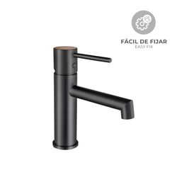 Grifo de lavabo Lusso Zen negro mate, monomando con aireador y cartucho cerámico