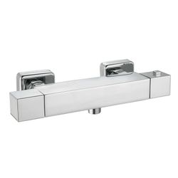 Grifo mezclador termostático K2O Chillout Relax, diseño cuadrado, latón cromado, ahorro de agua