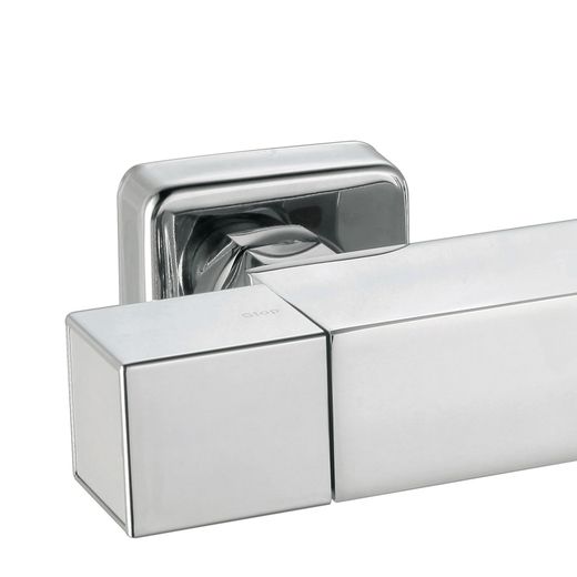 Grifo mezclador termostático K2O Chillout Relax, diseño cuadrado, latón cromado, ahorro de agua