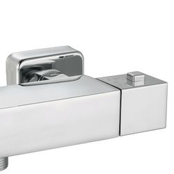 Grifo mezclador termostático K2O Chillout Relax, diseño cuadrado, latón cromado, ahorro de agua