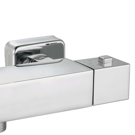 Grifo mezclador termostático K2O Chillout Relax, diseño cuadrado, latón cromado, ahorro de agua
