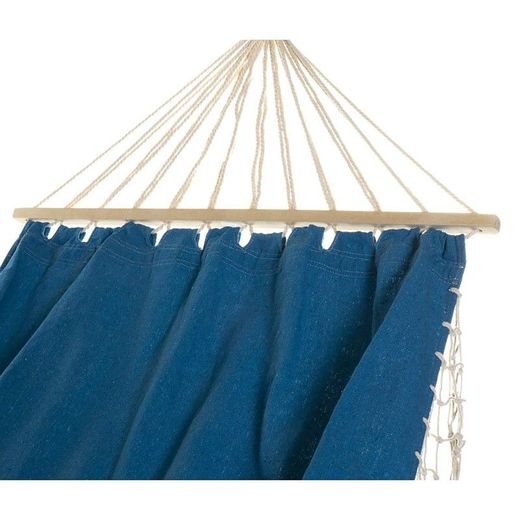 Hamaca con flecos, 200 x 100 x 28 cm, de algodón en azul | Colección Sea Side