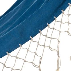 Hamaca con flecos, 200 x 100 x 28 cm, de algodón en azul | Colección Sea Side