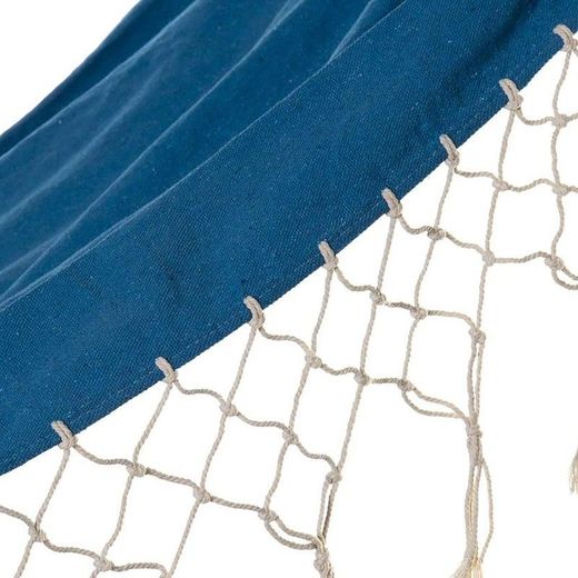 Hamaca con flecos, 200 x 100 x 28 cm, de algodón en azul | Colección Sea Side