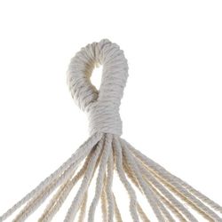 Hamaca con flecos, 200 x 100 x 28 cm, de algodón en blanco | Colección Sea Side