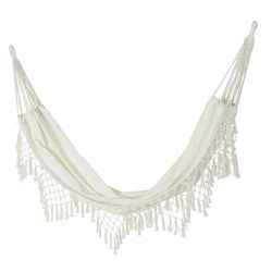 Hamaca con flecos, 200 x 130 x 60 cm, de algodón en beige | Colección Sea Side