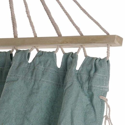 Hamaca con flecos, 274 x 80 x 28 cm, de algodón en turquesa | Colección Sea Side