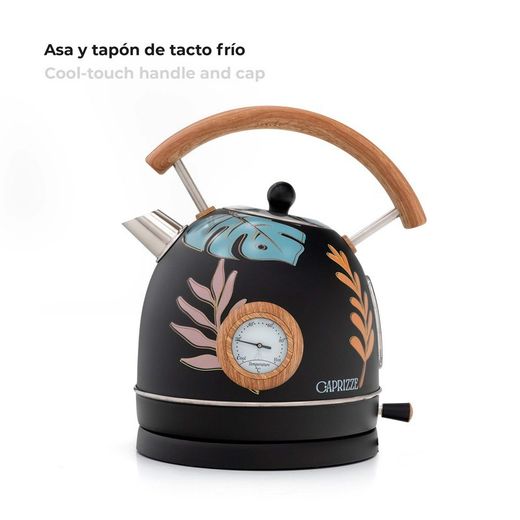 Hervidor eléctrico, 25 x 21 x 27,5 cm, de acero inoxidable y polipropileno en negro | Colección Nara