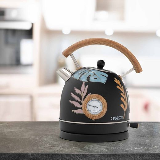 Hervidor eléctrico, 25 x 21 x 27,5 cm, de acero inoxidable y polipropileno en negro | Colección Nara