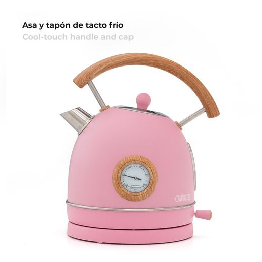 Bollitore elettrico, 25 x 21 x 27,5 cm, in acciaio inossidabile e polipropilene rosa | Collezione Nara