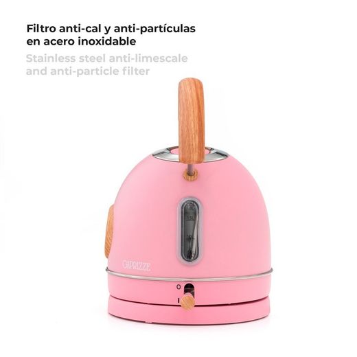 Bollitore elettrico, 25 x 21 x 27,5 cm, in acciaio inossidabile e polipropilene rosa | Collezione Nara