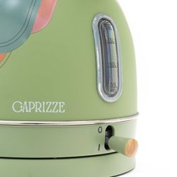 Bollitore elettrico con design a foglie, 25 x 21 x 27,5 cm, in acciaio inossidabile e polipropilene verde | Collezione Nara