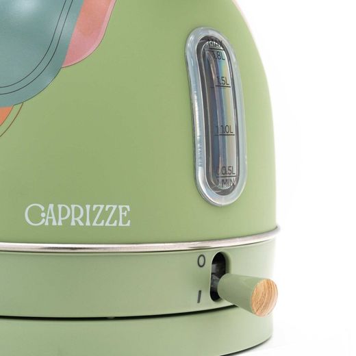 Bollitore elettrico con design a foglie, 25 x 21 x 27,5 cm, in acciaio inossidabile e polipropilene verde | Collezione Nara