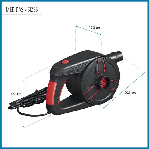Pompa Elettrica Portatile AC Power Grip Bestway con 3 Adattatori per Valvole, Nero